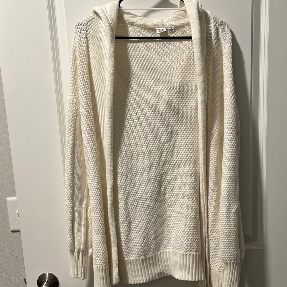 GAP Women's Cream Hooded Cardigan